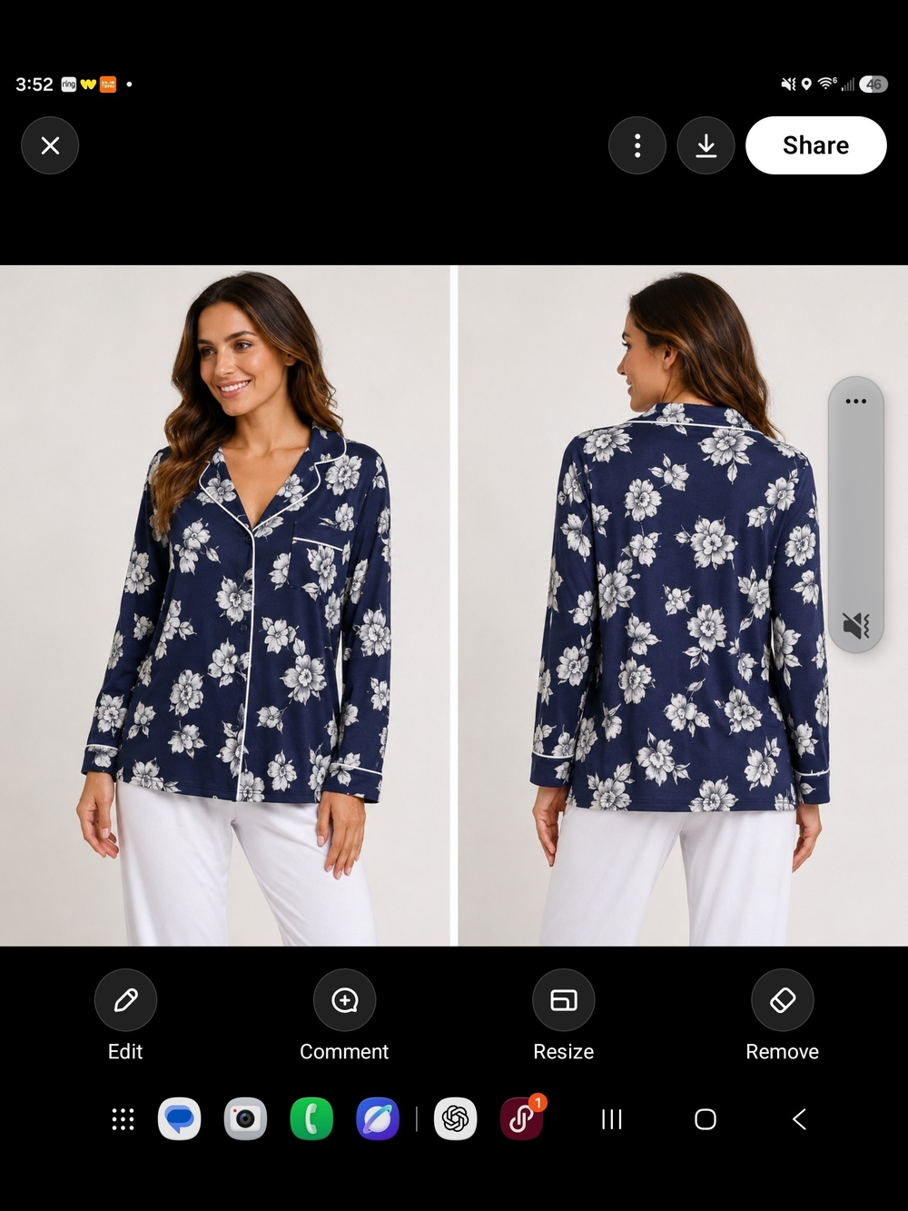 White Mark Navy & White Floral Button-Front Shirt
